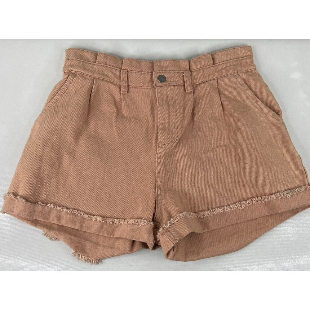 New In Collection Women Large Margo Shorts Denim Peach Cut Off Cuff NWT